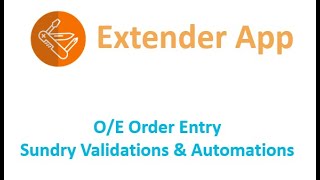 Extender O/E Validations & Automations (Extender App)