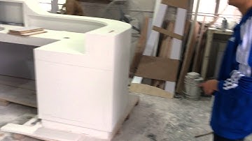 shinystone corian reception desk semi-finished