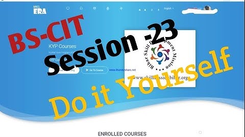 BS-CIT||SESSION -23||DO IT YOURSELF (KYP)