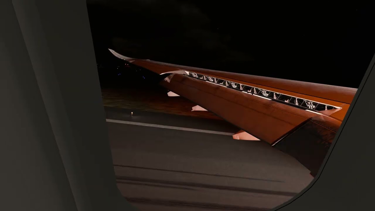 X-Plane 12 Toliss A330-900neo Landing in Santiago, Chile Runway 17R (wing view)