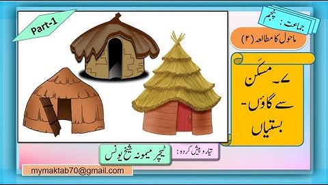 Maskan Se Gaon Bastiyan(Part I) EVS 2, STD 5th,Chap.7 مسکن سے  گاؤں بسستیاں By:Tr.Maimoona Shaikh Y