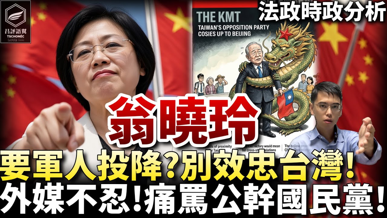 幹倒台灣國安！鼓勵叛國！翁曉玲 反對重刑懲罰叛國軍人！國民黨被外媒 拉清單：狹持台灣！毀憲亂國！！（昌評語翼 /20260813） 縮圖
