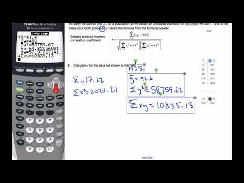 IB Math HL - 15.12.6 Bivariate Distributions - r calculation (Stats Option)