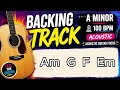 Acoustic Guitar Backing Track | Am | 100 BPM | Instrumental Jam Track for Practice