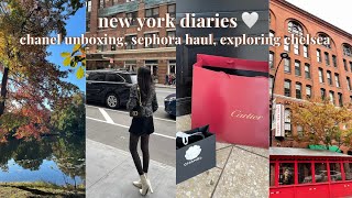 new york vlog 🤍 chanel unboxing, sephora haul, bvlgari shopping 🛍️ chelsea manhattan & freehold nj 🗽