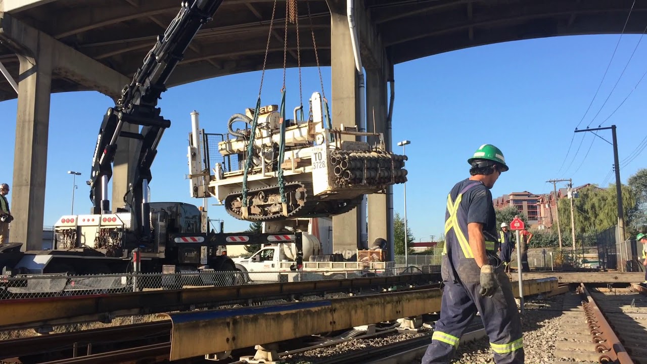 Drilling on train tracks YouTube