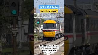 FULL VID IN CHANNEL HST Welsh Dragon Railtour Speeds past Harrow &amp; Weald #uktrainspotting #class43