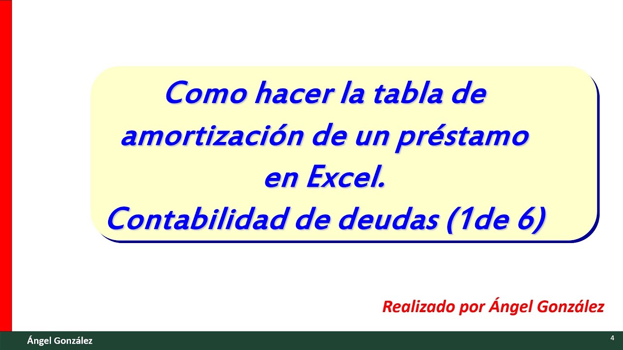 plan de amortizacion de un prestamo en excel