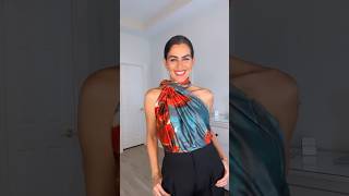 Diy One Shoulder Top With A Scarf   Doranellys Patton diydress diy hacks fashion scarf howto