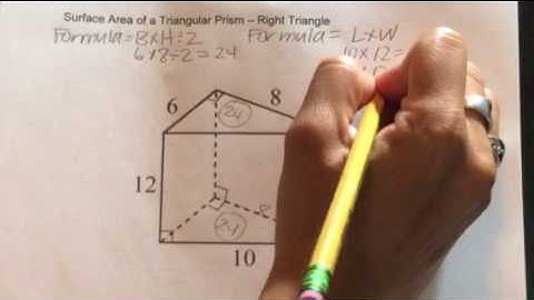 How to find the Surface Area of a Triangular Prism - Right Triangle