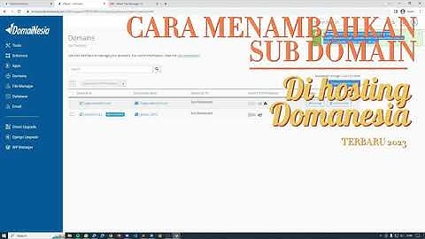 Tutorial cara membuat sub domain pada hosting domainesia