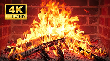 🔥 Warm Fireplace 4K with Crackling Fire Sounds. Fireplace Burning Background Video 4K. ASMR Relaxing