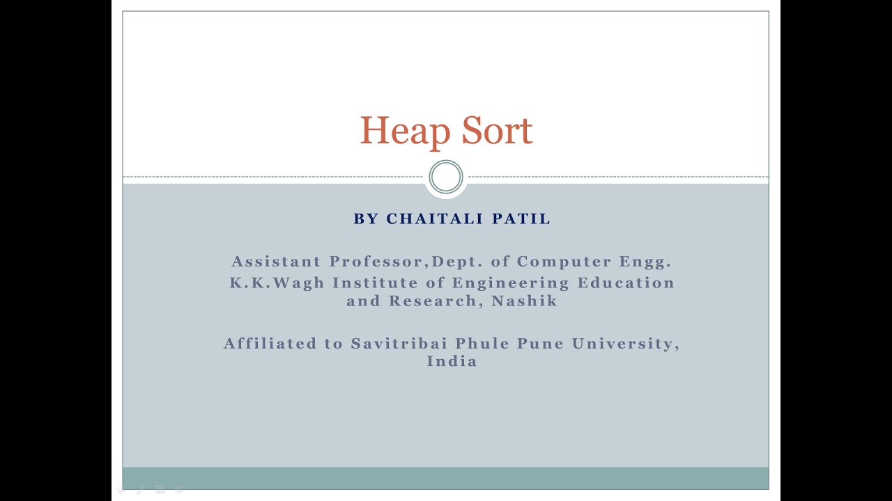 Heap sort example by chaitali patil - YouTube