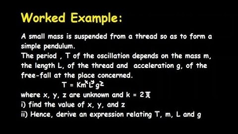 Dimensional Analysis of Physical Quantities | Worked Example  | intro physics