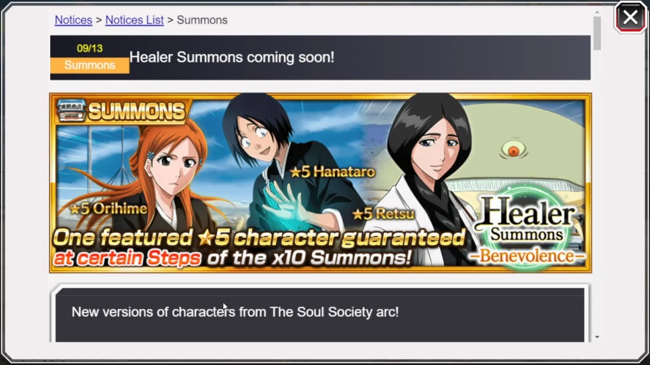 Healer Summons Should You Summon Bleach Brave Souls YouTube