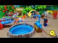 DIY Miniature Farm with Working Water Pump and Water Pond for Animals@UnknownTable-g8w