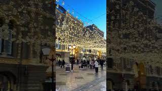 Кусочек многолюдной новогодней Никольской улицы Москвы #snow #новыйгод #winter #travel