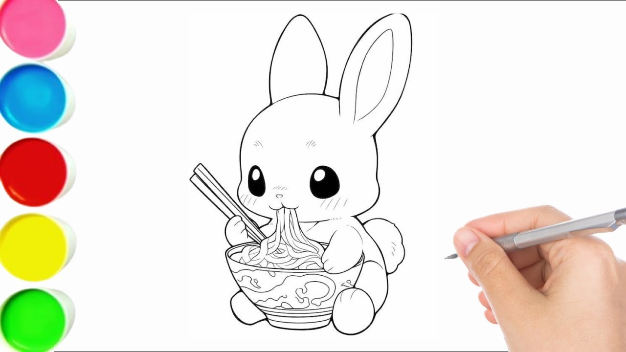 Cute Rabbit Color Fill & Color Learning | - YouTube