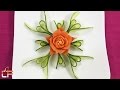 How To Make Rose Flower From Carrot Carving - Carrot Carving &amp; Designs