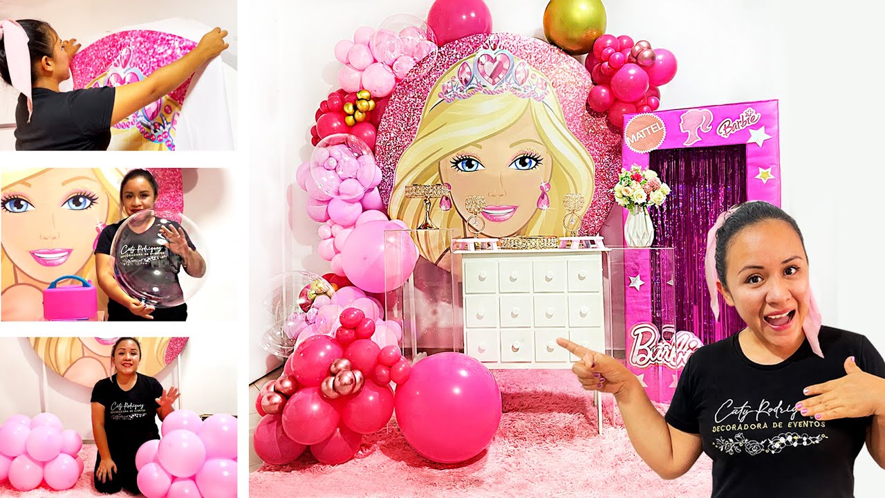 Como hacer un arco de globos🎀Decoración Barbie🎀PASO A PASO 