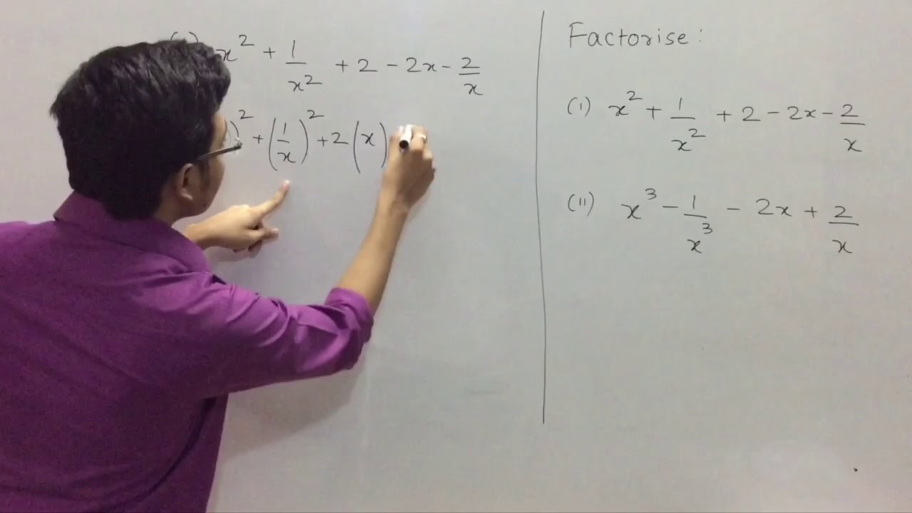 Factorise X 2 1 X 2 2 2x 2 X Factorise X 3 1 X 3 2x 2 X Factorisation Class 9 Maths Youtube