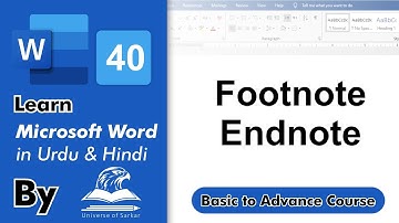 Insert Footnotes & Endnotes in Microsoft Word | Ms Word in Urdu & Hindi Basic Course
