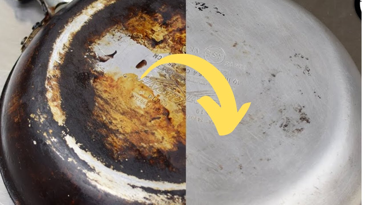 How To Clean The Outside Bottom Of A Burnt Pan Naturally Fast And Easily At  Home