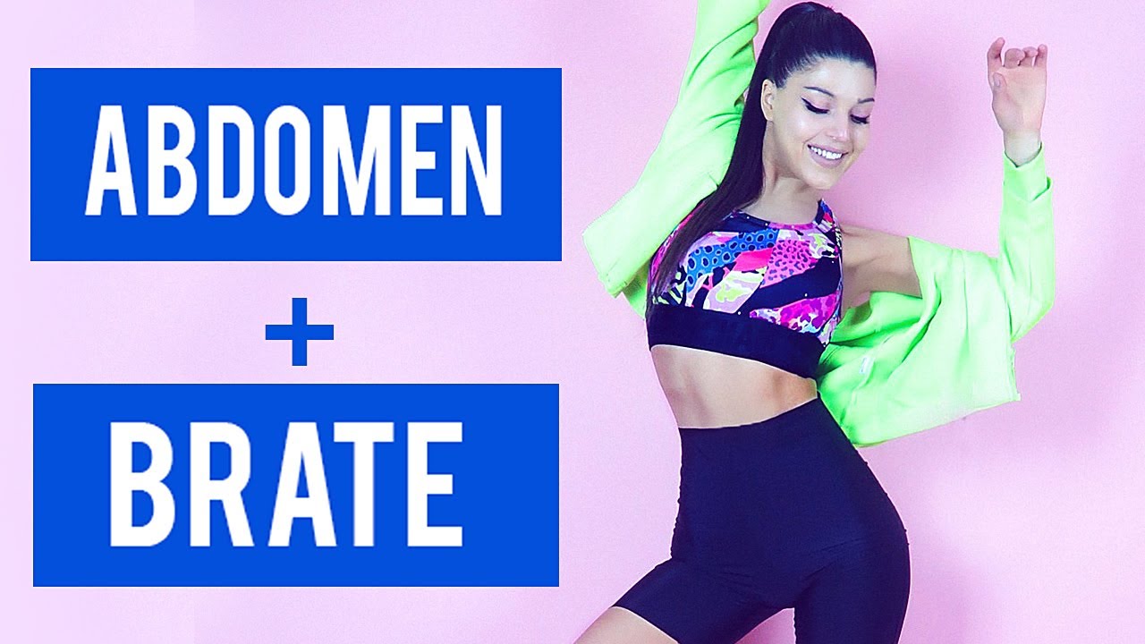 EXERCITII PENTRU UN ABDOMEN PLAT + BRATE/ ANTRENAMENT ACASA [HD]