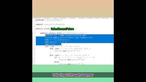 Print Hallow Diamond pattern with user input using Java ||For loop||