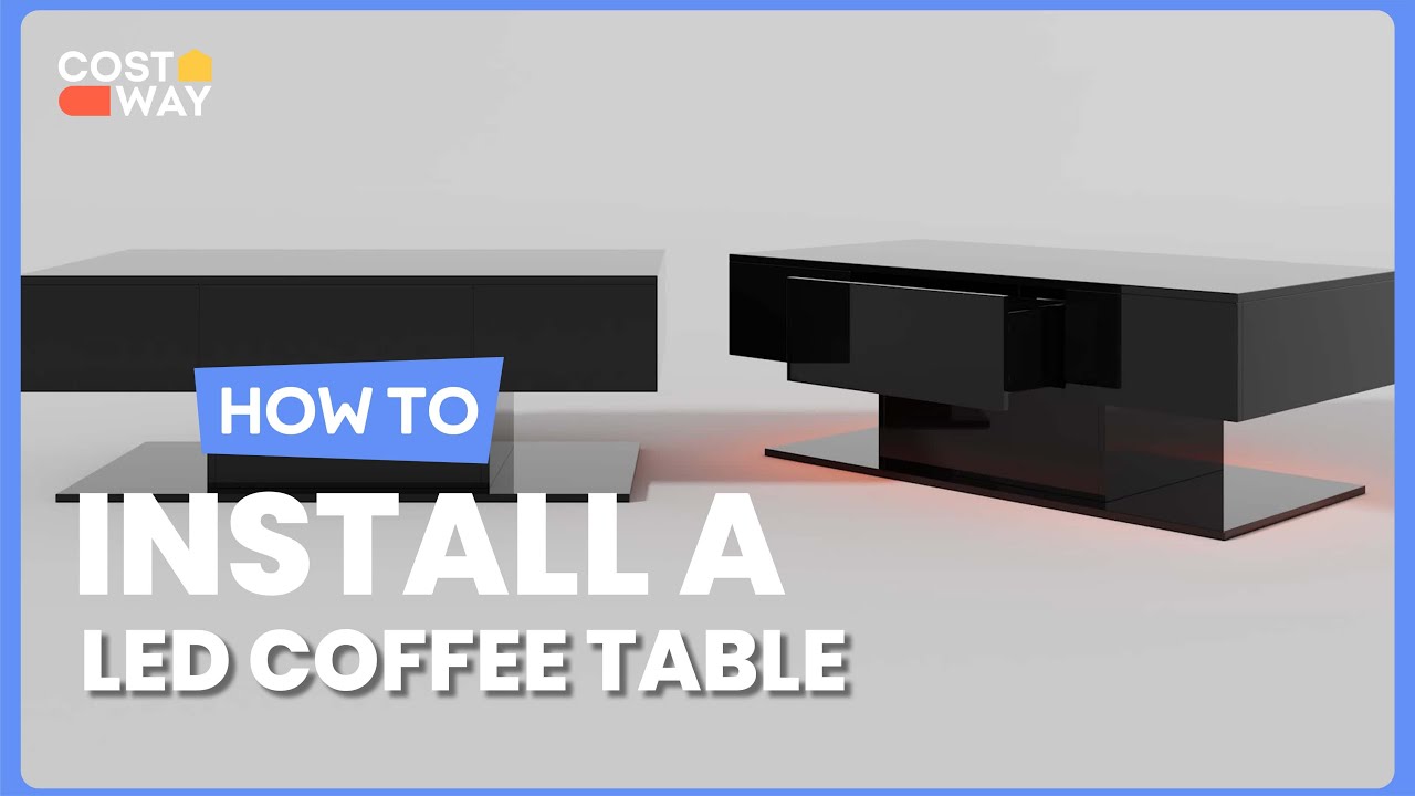 How to Install the Modern LED Coffee Table with 20 Color LED Lights | JV11180 