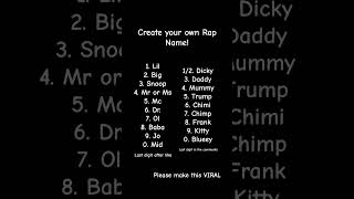 Famous Create your Rap name. What did you get? 😉🤣😉🤣🤯 Profile