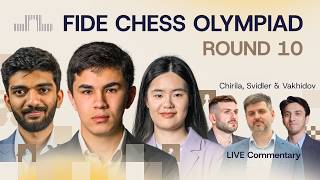 ♟ FIDE Chess Olympiad 2026 | Round 10 | Sindarov, Gukesh, Zhu & More screenshot 1
