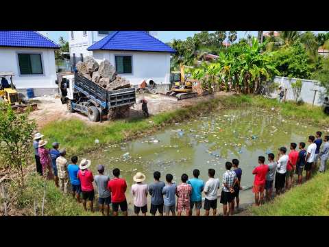 Complete100% Small Project! Delete Small POND In The Back Twin Villa by Dozer Pushing, Dump Truck Po