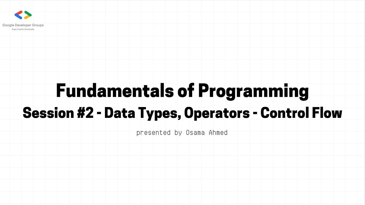 Fundamentals of Programming - Session 2 - YouTube