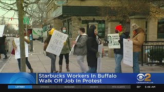 Buffalo Starbucks Workers Walk Off Job In Protest