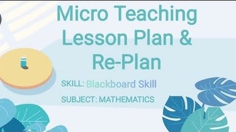 Blackboard Skill Lesson Plan & Re-plan on mathematics for B.Ed.1st semester @learnquickly1321