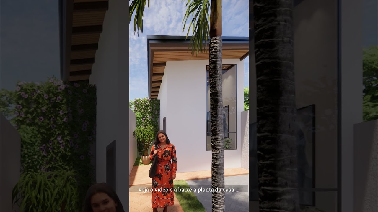 planta de casa 69 m2 | 3 quartos | mcmv | fachada moderna | quarto de menina e de menino