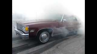 1976 olds 98 posi burnout going out in a blaze of glory!!!!!