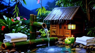 Deep Relaxation in a Bamboo Forest Cabin | Water Stream & Soft Piano Music screenshot 5