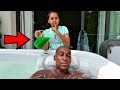 SLIME PRANK IN MY DAD'S HOT TUB!!