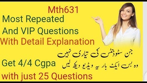 Mth631 "Final Term Module 80 -156"  "Most Repeated And VIp Questions "Part 1" #exam  #education