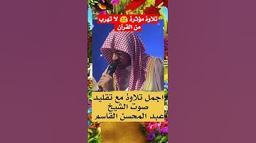 اجمل تلاوة مؤثرة 😢 ماشاء الله صوت يدخل القلب...  تقليد صوت الشيخ عبد المحسن القاسم