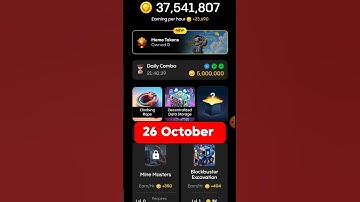 Gemz Daily Combo Today 26 October | Daily Combo Today #gemz #combo #airdrop