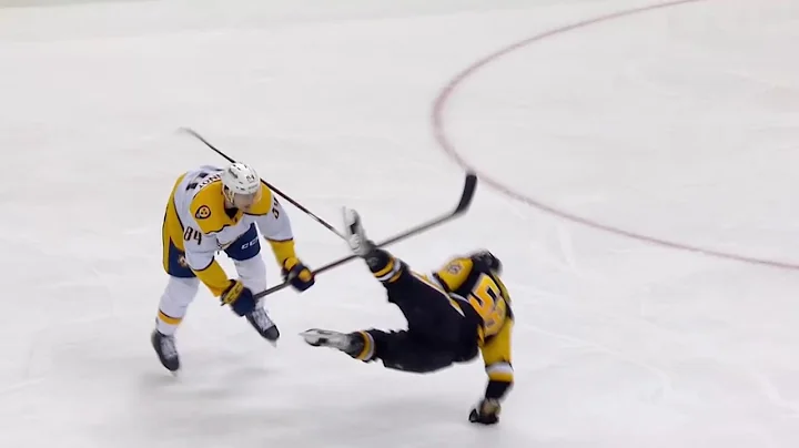 Tanner Jeannot lays a big hit on Kris Letang, then...