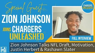 Chargers Zion Johnson Talks NFL Draft, Justin Herbert, Motivation, OL \& Coaching | Full Interview