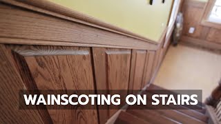 Steve takes you on a tour of oak raised panel wainscoting installation up a flight of stairs. To learn more from Steve, visit http://www.