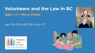 Volunteers and the Law in BC (Recorded Webinar)