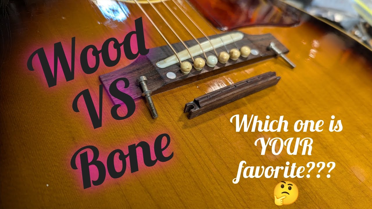 VINTAGE 1968 Gibson B-25. Bone vs wood saddle comparison.