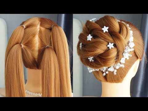new-latest-bun-hairstyle-with-trick---prom-hairstyles-updos-easy-|-party-hairstyles-for-medium-hair