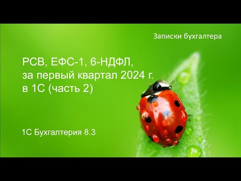 РСВ, ЕФС-1, 6-НДФЛ за первый квартал 2024 г. в 1С (часть 2)